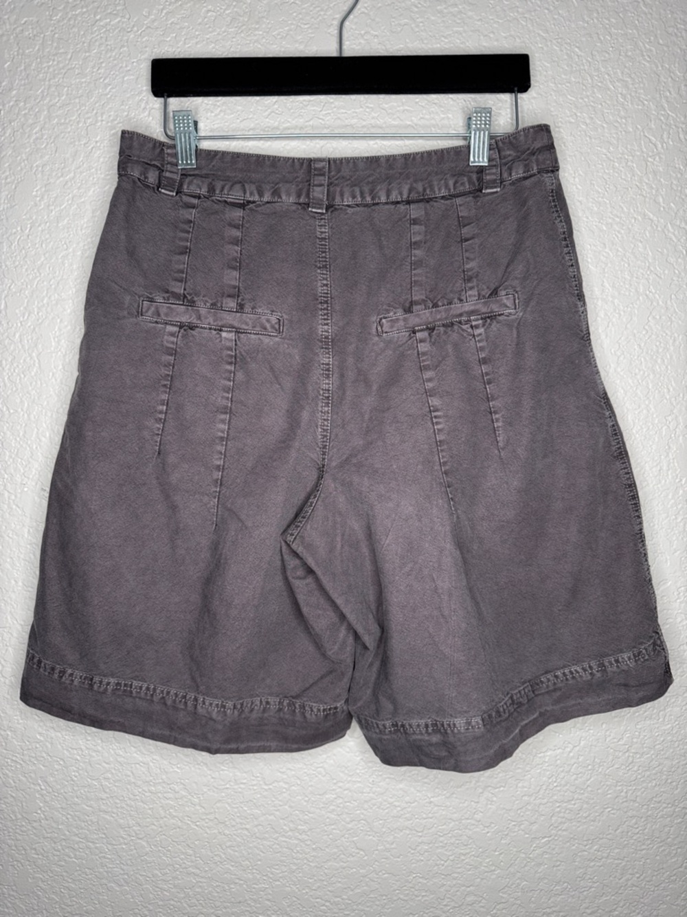 Free People High Street Trouser Shorts Storm Front Grey Sz 6 Wide Leg Loose Fit - Picture 4 of 6